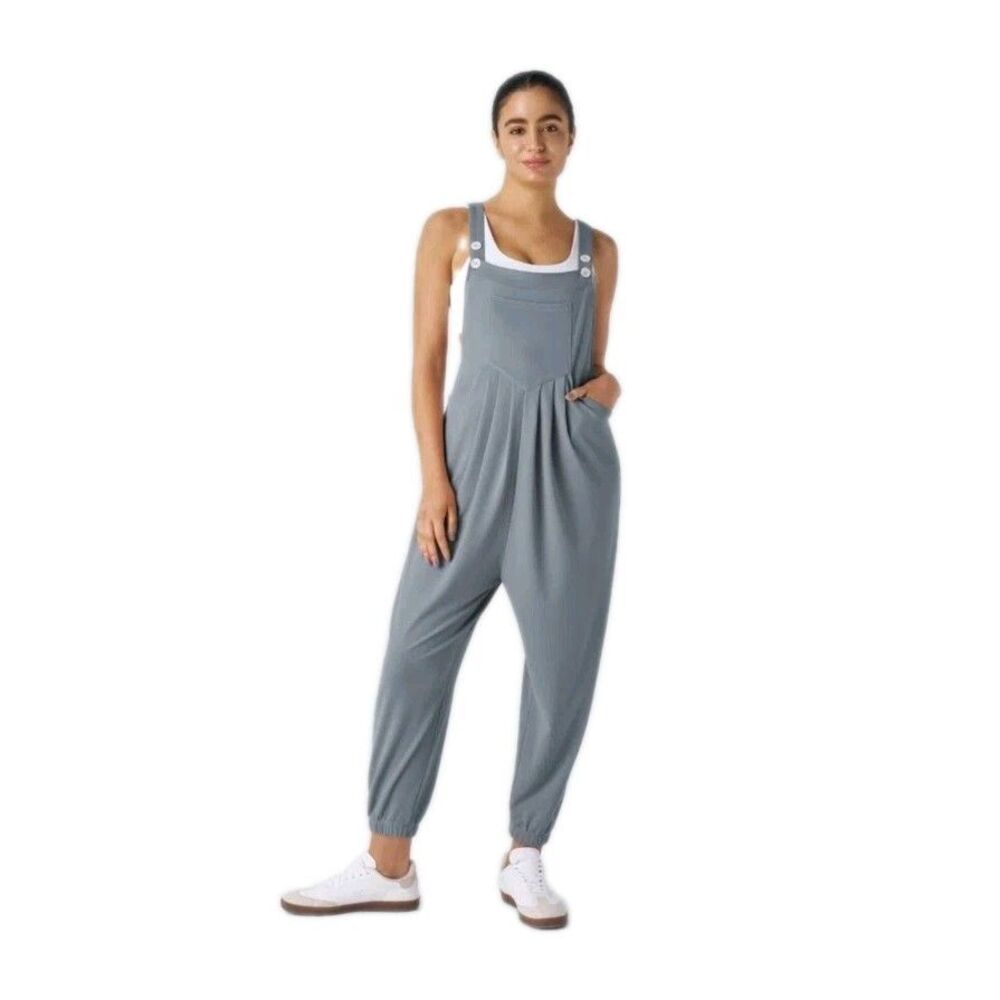 HALARA Pockets Waffle Casual  Overalls Gray Size XL